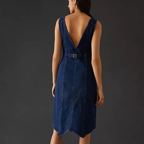 NWOT Anthropologie Pilcro Denim Midi Vest Dress - Picture 2 of 12